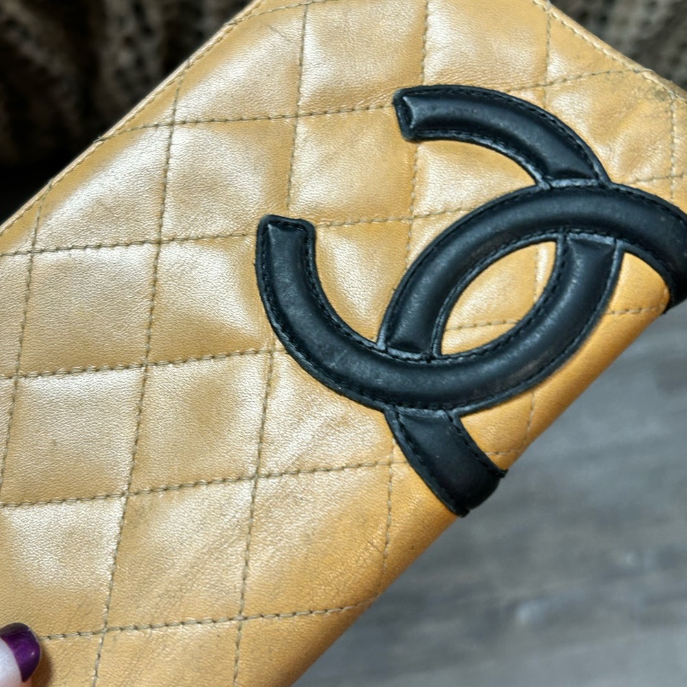 CHANEL Cambon Quilted Yen Light Brown Long Wallet - Picture 16 of 16